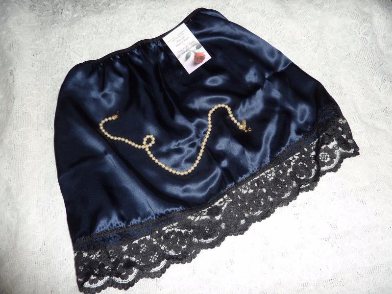 TURQUOISE shiny SATIN ivory lace waist HALF SLIP petticoat 4 lengths 6 sizes 