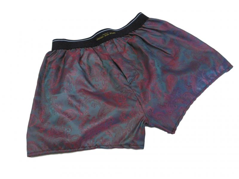 Cherry & silver Pure silk paisley Classic style ...