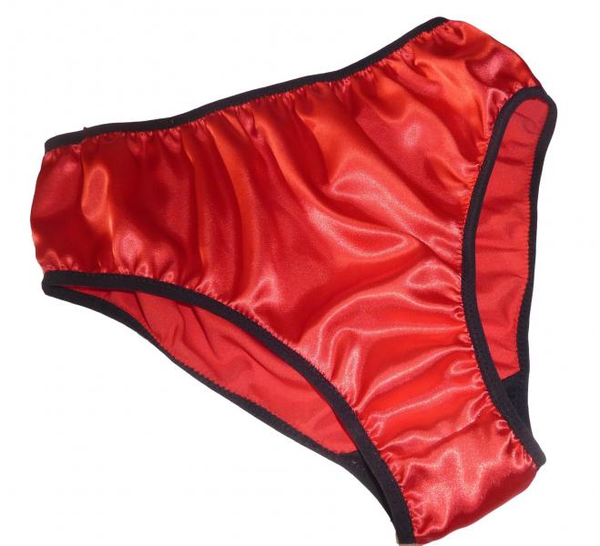 Red satin vintage style knickers