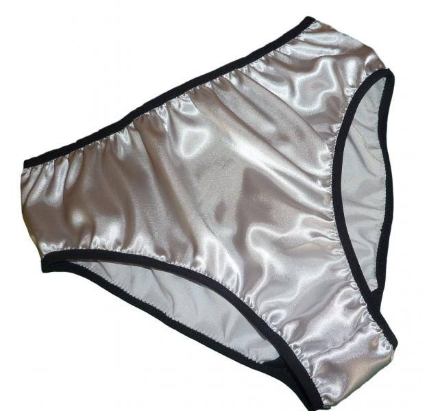 Silver satin vintage style knickers